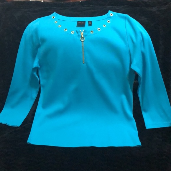 Ladies Rafaella Blue Top - Picture 5 of 9